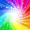 Abstract rainbow colored star background