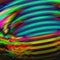 Abstract rainbow cyclone background with whirling tornado form.