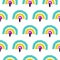 Abstract rainbow fans seamless vector pattern.