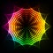 Abstract rainbow neon spirals vector cosmic circle