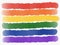 Abstract rainbow painting isolated. LGBT pride flag on white background. Watercolor illustration.