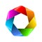 Abstract rainbow polygon icon.