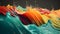 Abstract rainbow ripples, colorful desktop wallpaper