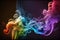 abstract rainbow smoke and fume explosion background digital illustration