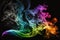 abstract rainbow smoke and fume explosion background digital illustration