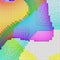 Abstract rainbow squares 3D illustration background, geometric kids school design