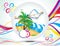 Abstract rainbow summer holiday background