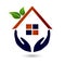 Abstract real estate people family green House roof and home logo vector element icon design vector on white background.