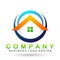 Abstract real estate people save House roof Happy family love care home logo vector element icon design vector on white background