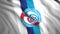 Abstract realistic french association football flag. Motion. Racing Club de Strasbourg Alsace flag, seamless loop. For