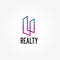 Abstract Realty Property Building Architect Logo Sign Symbol Icon