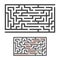 Abstract rectangular maze. Game for kids. Puzzle for children. One entrance, one exit. Labyrinth conundrum. Flat vector illustrati