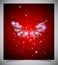 Abstract red background with glass wings.