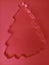 Abstract red christmas tree background. Acrylic christmas tree shape