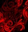 Abstract red fire swirls on black background