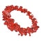 Abstract red glass metaball ring