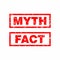 Abstract Red Grunge Myth & Fact Rubber Stamps Sign Illustration Vector