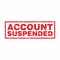 Abstract Red Grungy Account Suspended Rubber Stamps Sign Illustration Vector