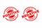 Abstract Red Grungy Covid-19 Test Rubber Stamps Sign with Circle Shape Illustration Vector