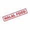 Abstract Red Grungy Halal Food Rubber Stamps Sign Illustration Vector