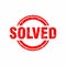 Abstract Red Grungy Solved Rubber Stamps Sign with Circle Shape Illustration Vector