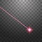 Abstract red laser beam. Isolated on transparent black background. Vector illustration