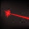 Abstract red laser beam. Laser security beam on transparent background. Light ray with glow target flash. Vector illustra