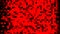 Abstract red pixel mosaic particles moving on black background, seamless loop. Animation. Dynamic animated vintage