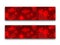 Abstract red shape corona virus banners with light