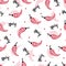 Abstract Red Spicy Chili Peppers Vector Graphic Seamless Pattern