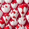 Abstract red and white tulip paper art illustration