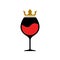 Abstract red wine king icon logo