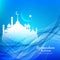 Abstract religious ramadan Kareem blue wavy background