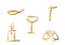 Abstract religious symbol set (gold)