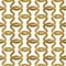 Abstract repeatable pattern background of golden twisted bands. Swatch of gold intertwined sinuous bands. Seamless pattern in