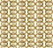 Abstract repeatable pattern background of golden twisted bands. Swatch of gold shapes plexus in infinity symbols form. Seamless