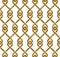 Abstract repeatable pattern background of golden twisted strips. Swatch of gold intertwined bands with loops. Seamless pattern in