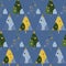 Abstract repeating Christmas background. Seamless Christmas tree pattern