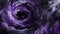 Abstract representation of Ash Wednesday, featuring a swirling vortex of purple and black ashes, dreamlike and