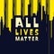 Abstract Retro art with skyline backdrop saying All Lives matter