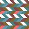 Abstract retro colorful parallelogram seamless pattern. The geometric figures form horizontal set stripes