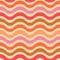 Abstract retro funky waves seamless pattern in pink, orange, red ,mustard green and yellow