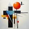 Abstract Retro-futurism: Red Dot And Pristine Geometry In Suprematism Art