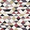 Abstract retro style triangles pattern with lines diagonally gold, black, red color on white background.