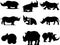 Abstract rhinos silhouette logo