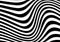 Abstract rippled or black wave lines pattern on white background and texture