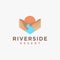 Abstract riverside desert logo vector icon