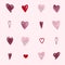 Abstract romantic background pattern. Watercolor heart