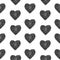 Abstract romantic seamless black and white heart pattern. Symbols of love  relationships  valentine day. Vector illustration