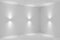 Abstract room corner with wall lamp spotlights closeup